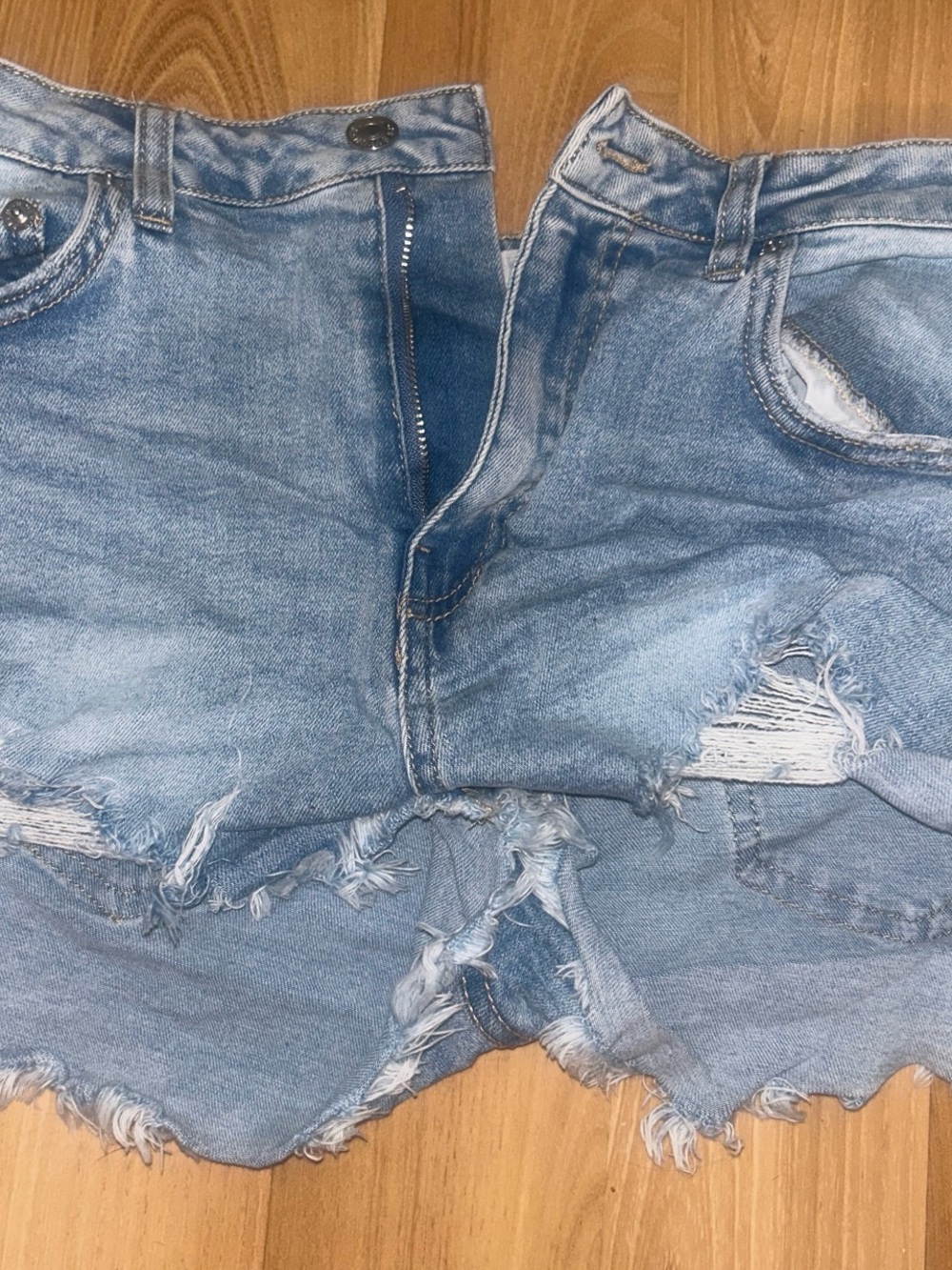 Tilly's Light Blue Distressed Denim Cutoff Shorts